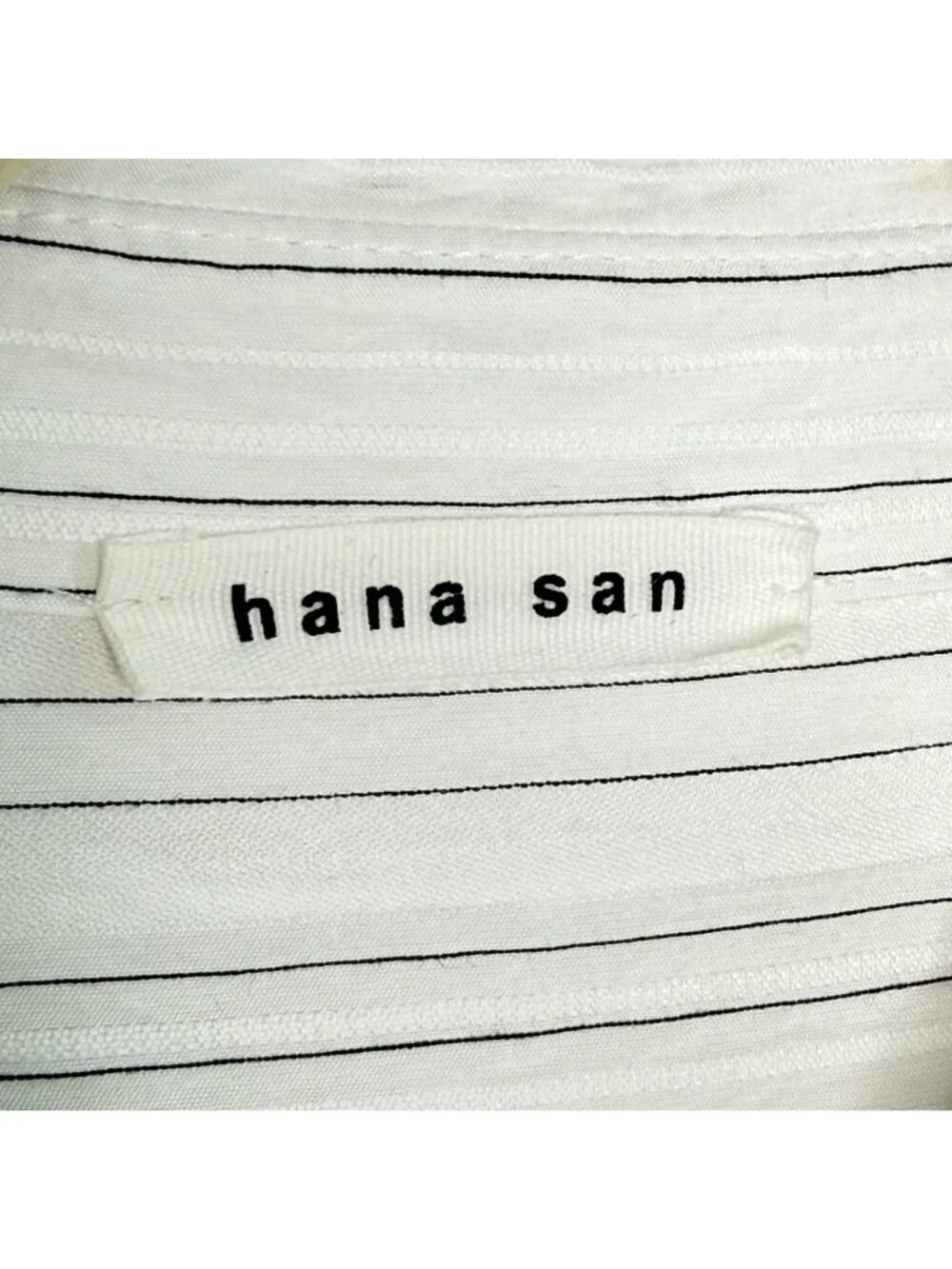 Hana San White Striped Button-Up Shirt, 38 - Picture 7 of 9